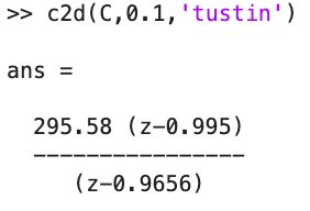 Tustin discretization result for the controller