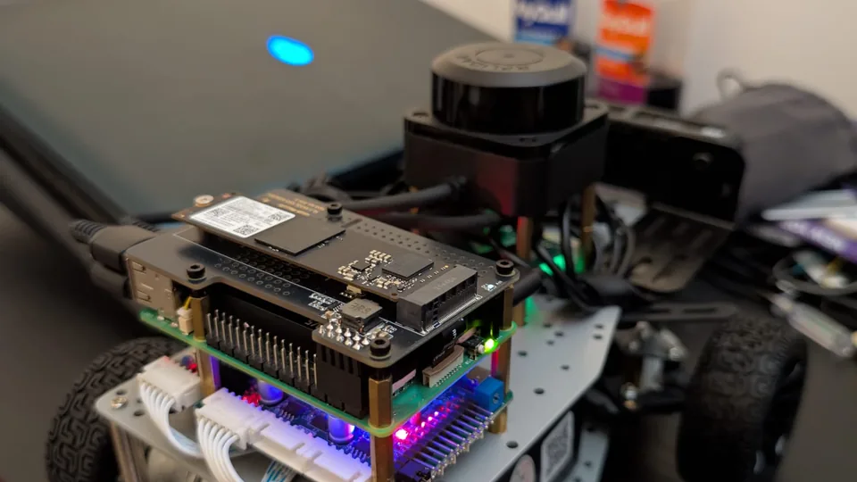 Ackermann robot with STM32 C30D control, Raspberry Pi and Jetson compute, lidar, and RGB-D perception
